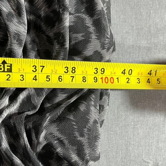 Tadashi Shoji Dress Womens Large Gray Leopard Print Ruched Sheath Cocktail Party - Picture 8 of 10